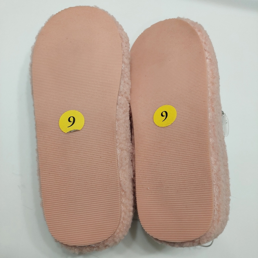 NWT Juicy Couture Slipper Slide Faux Fur Sherpa Sandal Blush Pink 9 Griffin - Picture 6 of 8